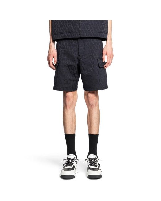 Valentino Blue Toile Iconographe Shorts for men