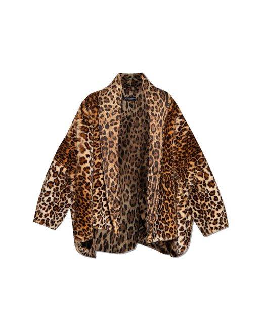 Dolce & Gabbana Brown X Kim Leopard Faux Pelzjacke
