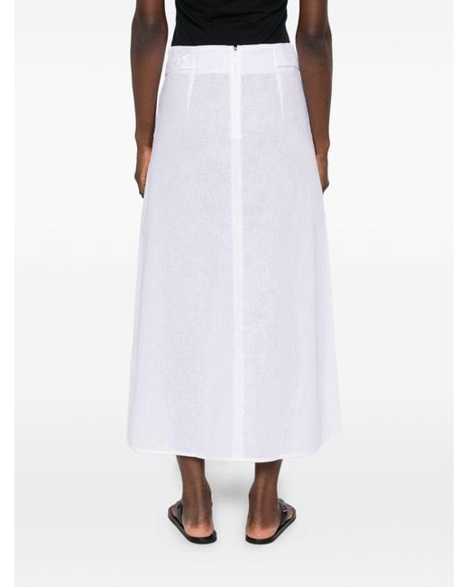 Totême White Linen And Cotton Blend Skirt