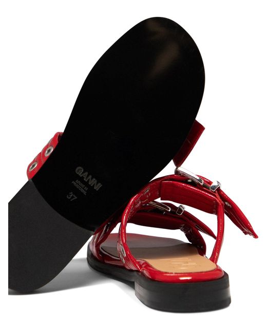 "Sandalias de correa" de Banni Two Ganni de color Red