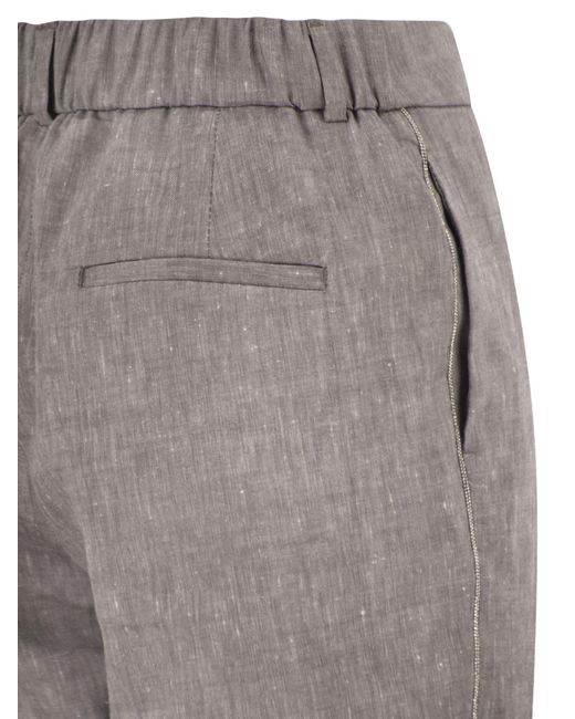 Peserico Gray Wool Blend Flannel Trousers