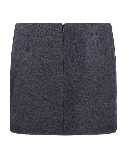 Sportmax Blue Wool Skirt