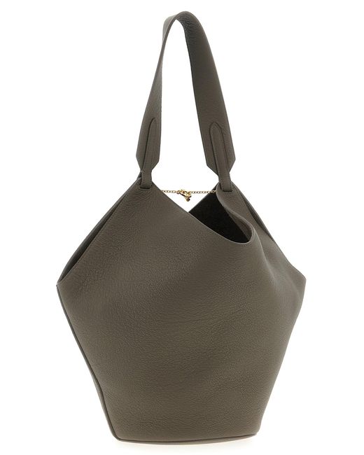 Khaite Metallic 'Lotus Small' Shopping Bag
