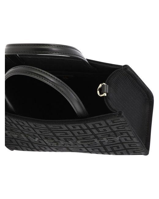 Bolsa de compras Mini G en 4 g de lienzo bordado Givenchy de color Black