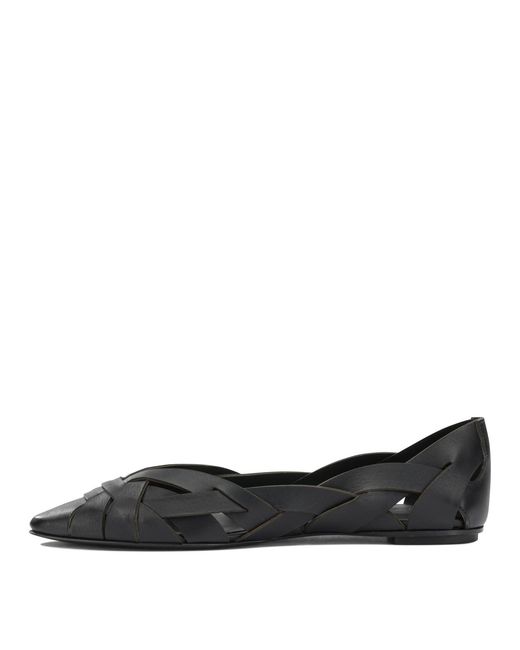 Roberto Del Carlo Black Calf Leather Leather Ballerinas