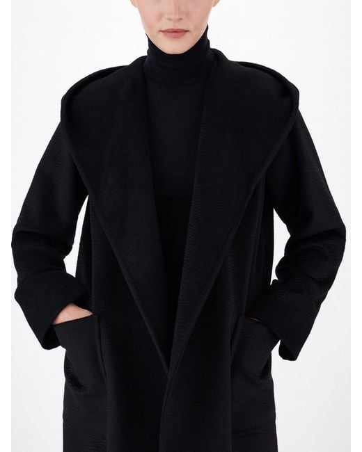 Max Mara Black Rialto Wool Robe Coat