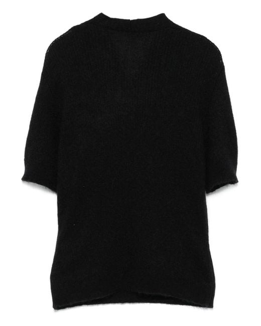 Balmain Black Wool Top With Buttons