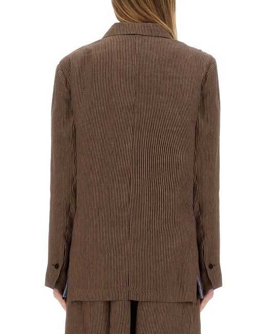 Alysi Brown Micro Stripes Blazer