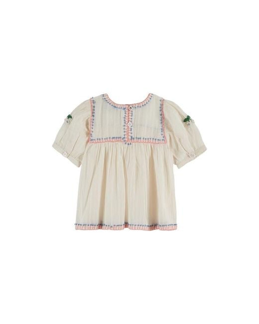 Emile Et Ida White Vestitino "Blouse Brodee"