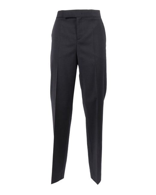 Alberta Ferretti Blue Tailored Straight-Leg Pants With Structured Waistband