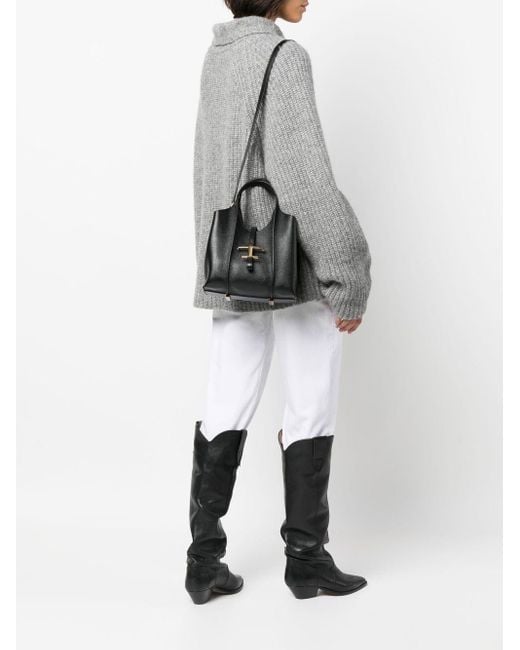 Tod's Black T Timeless Micro Leather Tote Bag