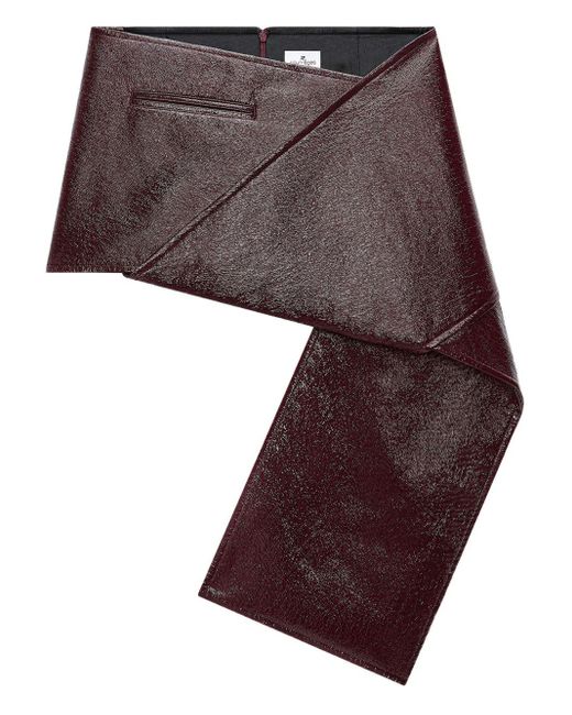 Courreges Asymmetrische Mini-Rok Met Vlakken in het Purple