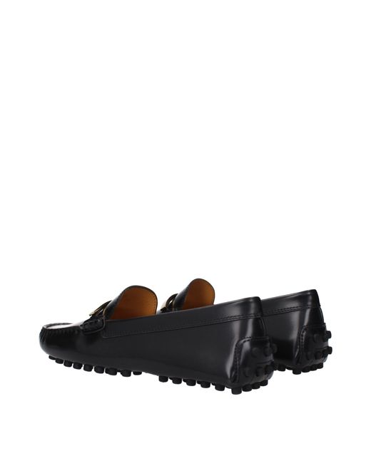 Tod's Black Moccasins/Graphite Leather