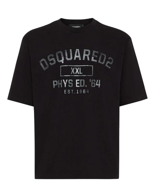 Camiseta Logo Algodón DSquared² de hombre de color Black