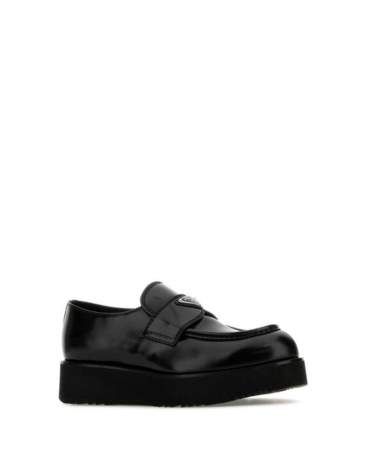 Prada Black Leather Loafers for men