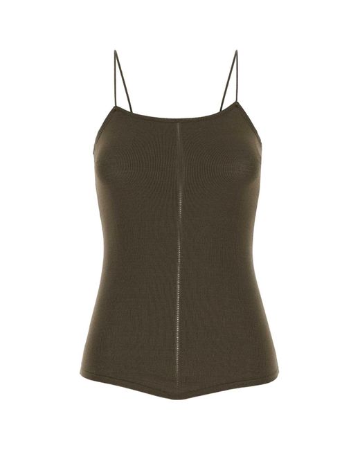 Lemaire Brown Army Viscose Blend Tank Top