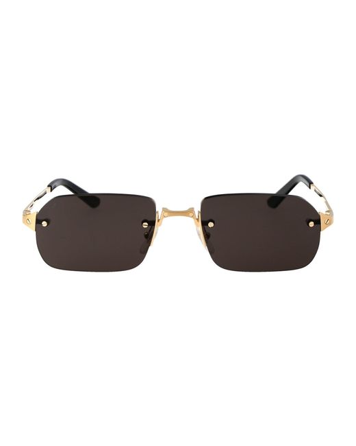 Occhiali Da Sole Ct0460 S 001 di Cartier in Brown da Uomo