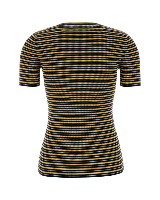 Prada Green Stripes Crew Neck T-Shirt