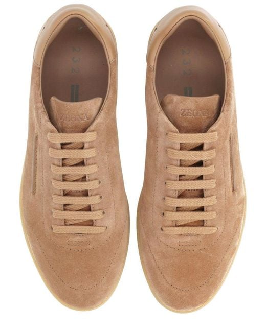 Zegna Brown Solid-232 Sneakers