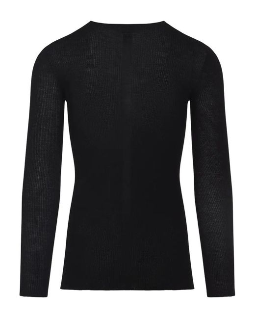 Rick Owens Geribbeld Wollen Trui in het Black voor heren