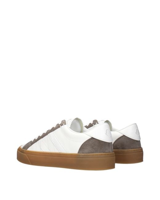 Moncler Natural Monaco2 Leather Sneakers/Taupe for men
