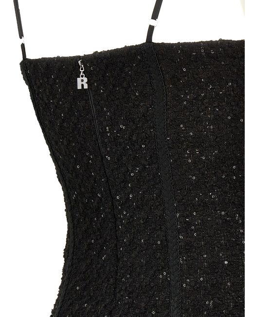 ROTATE BIRGER CHRISTENSEN Roteer Birger Christensen Bouclé Midi -jurk in het Black