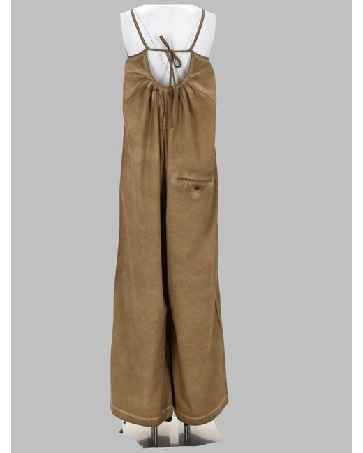 Uma Wang Natural Tuta Intera Paul Wide-Leg Cotton Jumpsuit