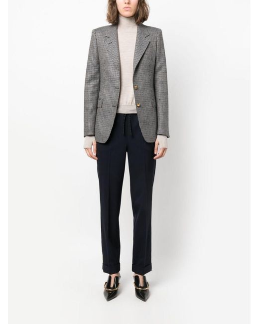 P.A.R.O.S.H. Blue Mid-Rise Straight-Leg Trousers