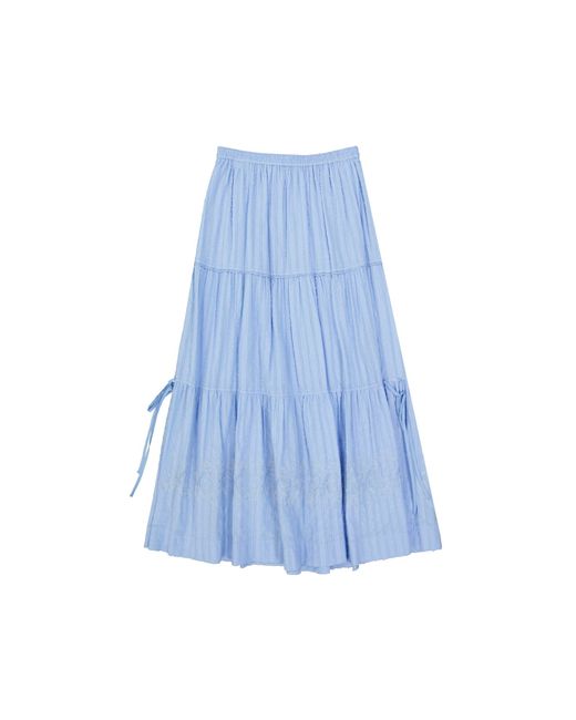 See By Chloé Blue Cotton Midi Skirt