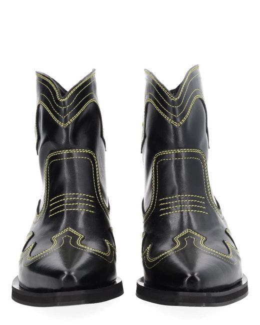 Ganni Black Low Shaft Boot Polyurethane
