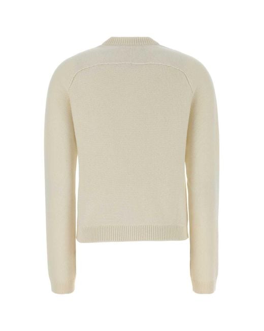 Gucci Natural Cashmere Wool Cardigan With Morsetto