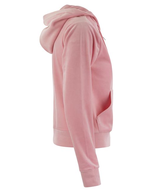 Succosa felpa con cappuccio di velluto couture di Juicy Couture in Pink