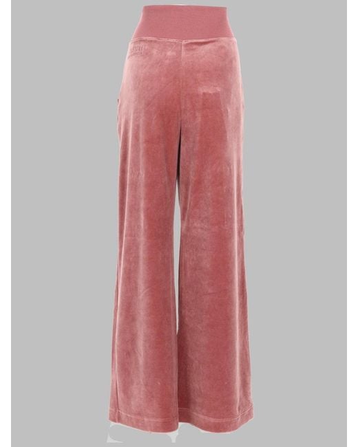 Alberta Ferretti Red Chic Athleisure Chenille Trousers For
