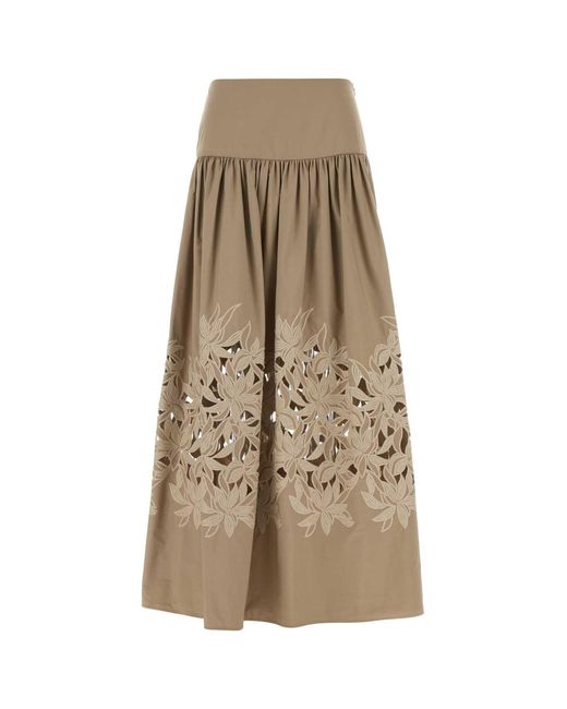 Agnona Natural Gonna Cotton Poplin
