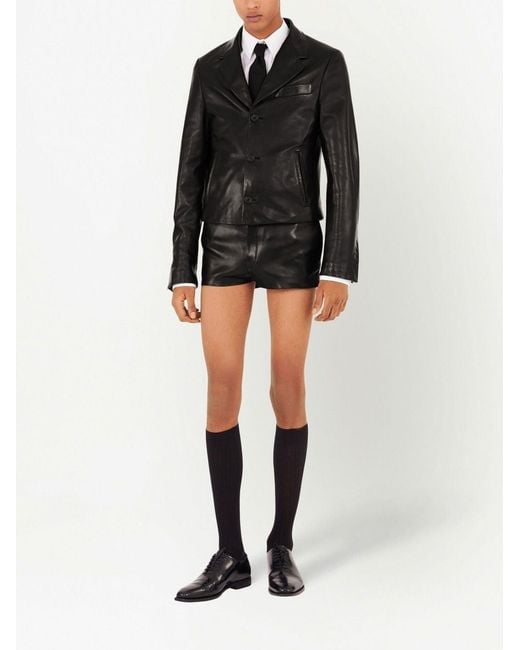 Ferragamo Black Leather Jacket for men