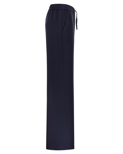 Herno Blue Flowing Wide-Leg Trousers With Drawstring