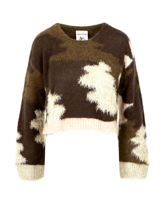 Semicouture Brown Halbblutpullover