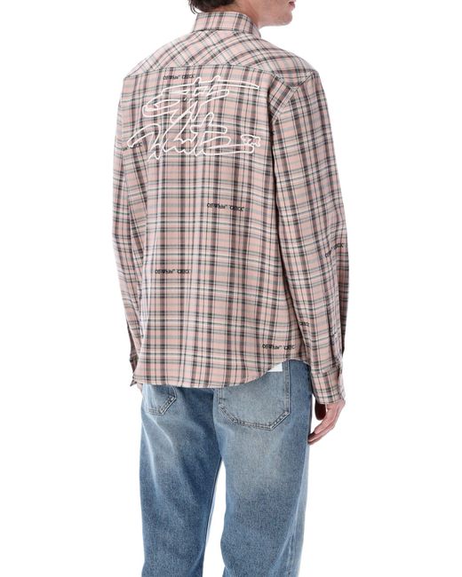 Off-White c/o Virgil Abloh Blue Check Flannel Shirt for men