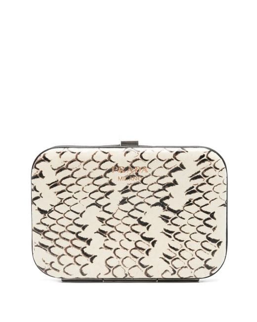 Prada White Starrer Kartenhalter