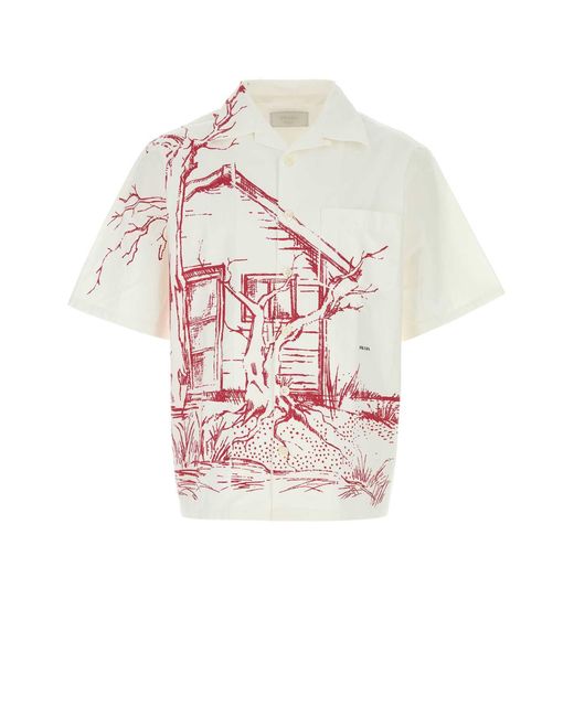 Prada Pink Regular Graphic Shirt for men