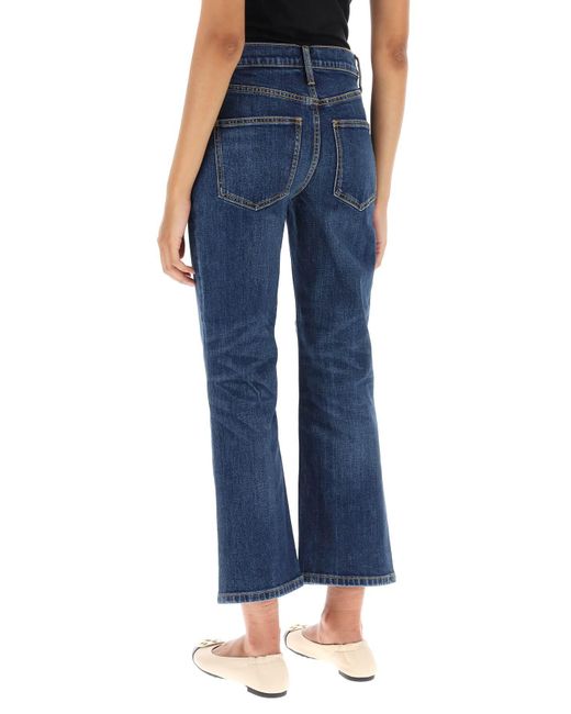 Tory Burch Blue Cropped Flared Jeans
