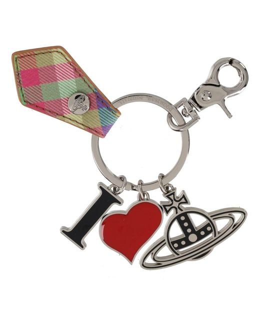 Vivienne Westwood Multicolor "I Love Orb" Keychain
