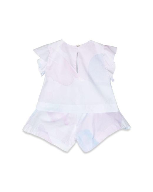 Emporio Armani White Set Top And Below Flowers