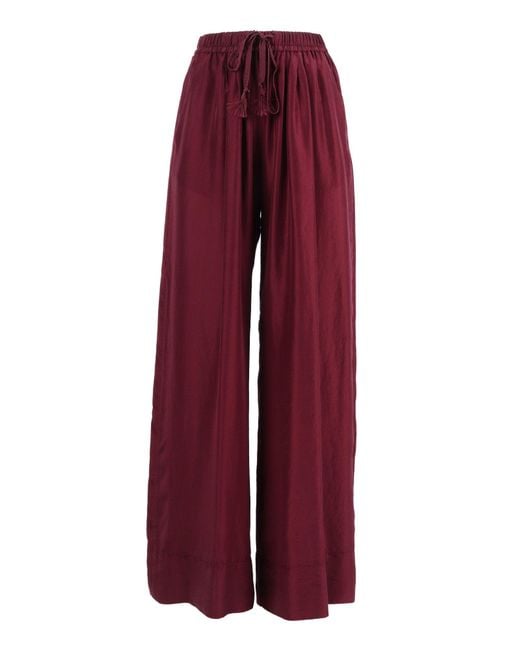 Forte_forte Red Pantalone Coulisse Habotai Seta