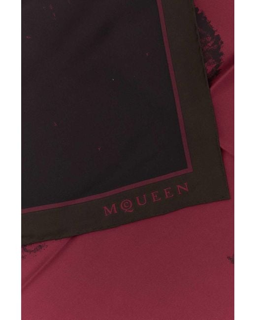McQueen Red Scarves And Foulards