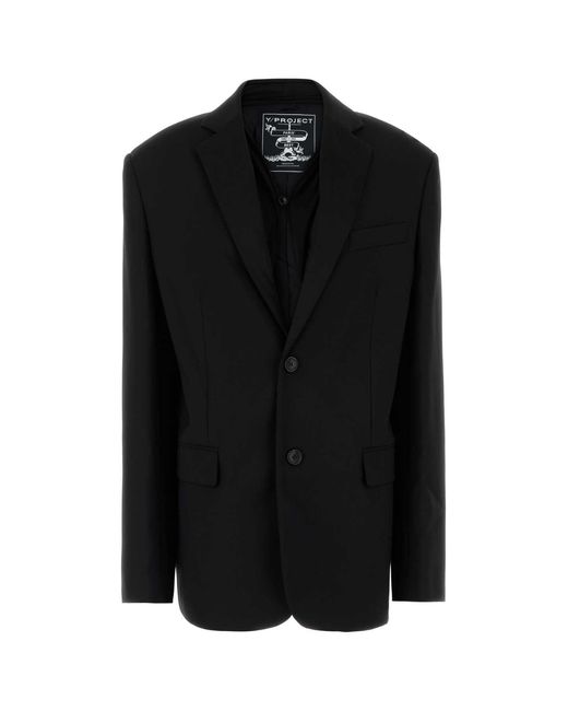 Y. Project Black Stretch Jersey Oversize Blazer
