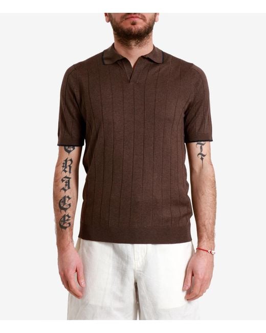 Gran Sasso Brown T Shirts And Polos