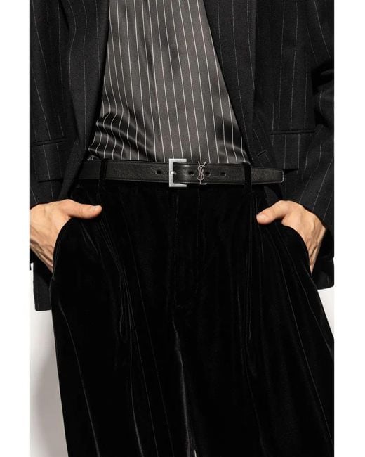 Saint Laurent Black Ysl Cintura Y Haka Moira Lamb for men