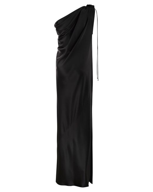 Vestido de un hombro de Satin Satin Satina de Silk Mara Mara Max Mara de color Black
