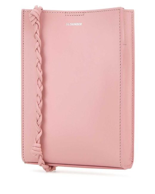 Jil Sander Pink Leather Small Tangle Shoulder Bag